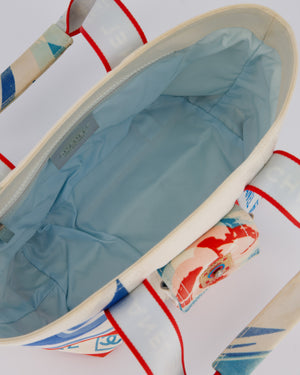 Chanel Vintage Sport Line Canvas Tote Bag with CC Logo Straps and Front Pocket