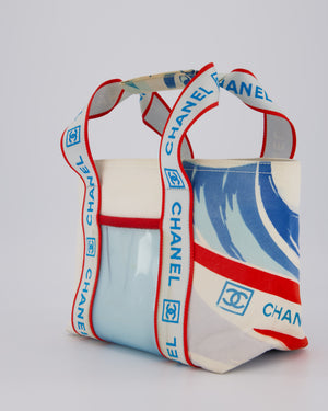 Chanel Vintage Sport Line Canvas Tote Bag with CC Logo Straps and Front Pocket