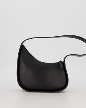 The Row Black Leather Half Moon Shoulder Bag