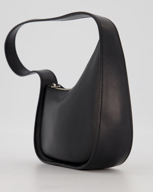 The Row Black Leather Half Moon Shoulder Bag