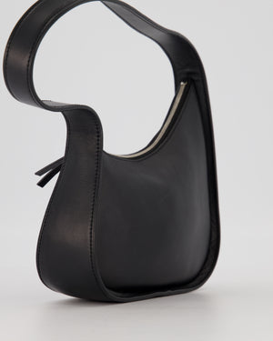 The Row Black Leather Half Moon Shoulder Bag