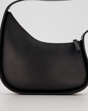 The Row Black Leather Half Moon Shoulder Bag