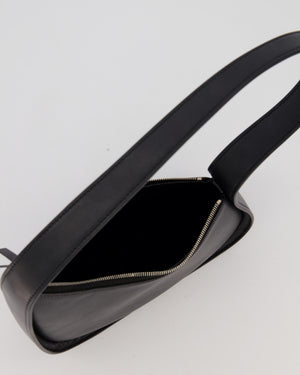 The Row Black Leather Half Moon Shoulder Bag