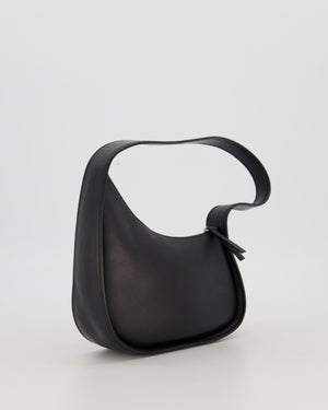 The Row Black Leather Half Moon Shoulder Bag
