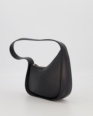 The Row Black Leather Half Moon Shoulder Bag