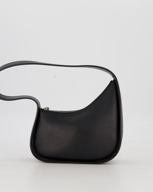The Row Black Leather Half Moon Shoulder Bag