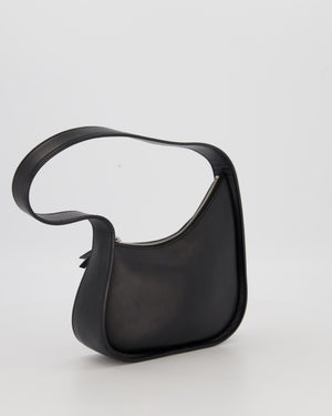 The Row Black Leather Half Moon Shoulder Bag