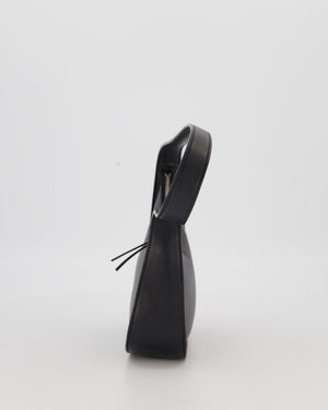 The Row Black Leather Half Moon Shoulder Bag