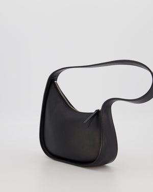 The Row Black Leather Half Moon Shoulder Bag