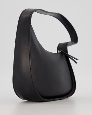 The Row Black Leather Half Moon Shoulder Bag