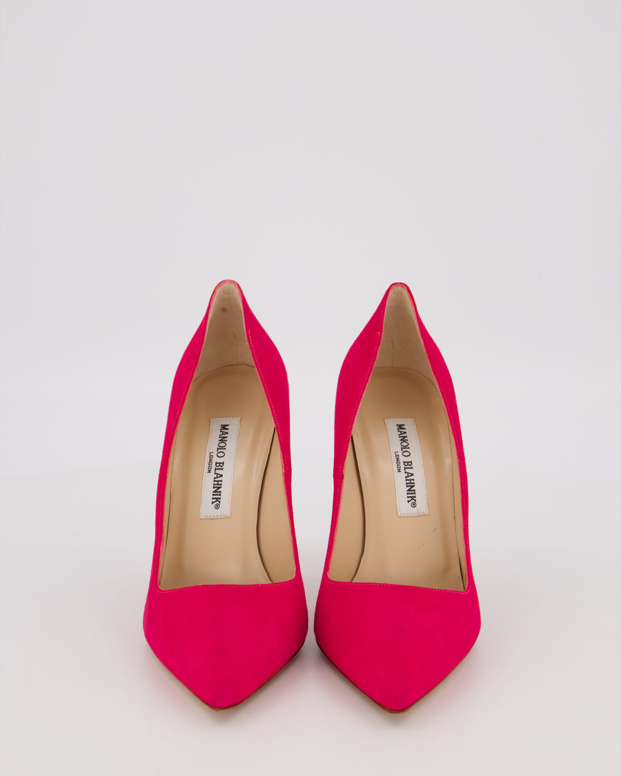 Manolo Blahnik Fuchsia Suede BB 105 Heels Size EU 37
