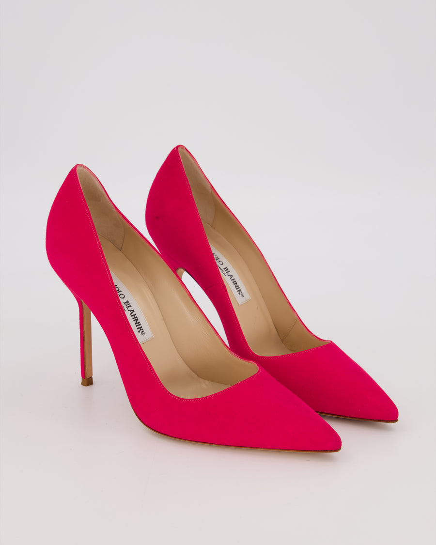 Manolo Blahnik Fuchsia Suede BB 105 Heels Size EU 37