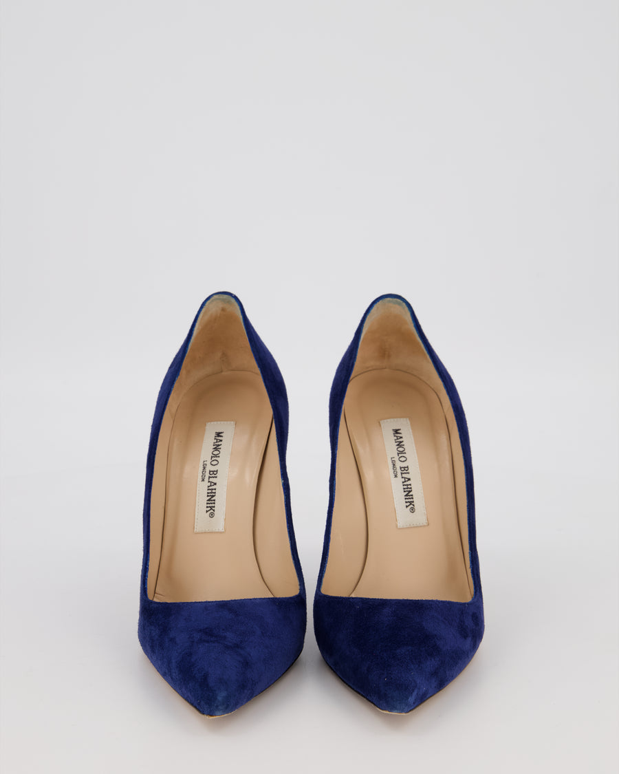 Manolo Blahnik Blue Suede BB 105 Heels Size EU 37