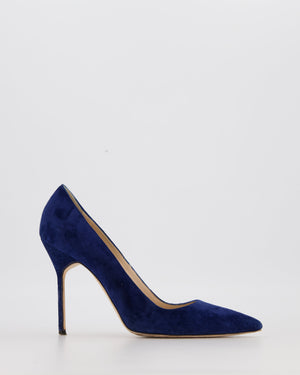 Manolo Blahnik Blue Suede BB 105 Heels Size EU 37