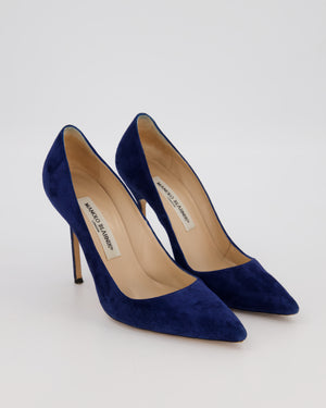 Manolo Blahnik Blue Suede BB 105 Heels Size EU 37
