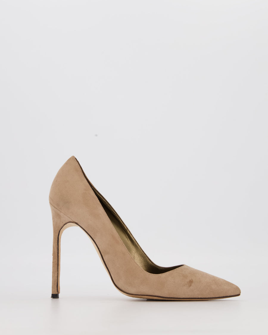 Manolo Blahnik Beige Suede BB 115 Heels Size EU 37