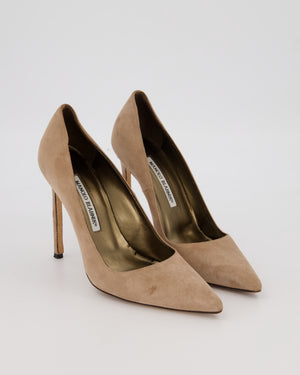 Manolo Blahnik Beige Suede BB 115 Heels Size EU 37