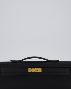 *HOT & RARE* Hermès Kelly Cut Bag in Noir Swift Leather with Gold Hardware