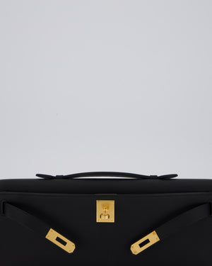 *HOT & RARE* Hermès Kelly Cut Bag in Noir Swift Leather with Gold Hardware