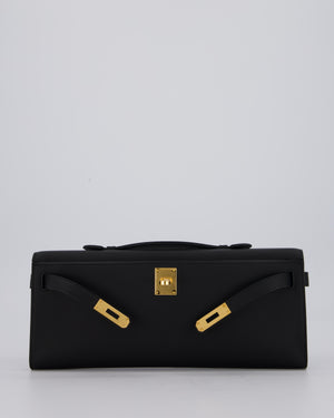 *HOT & RARE* Hermès Kelly Cut Bag in Noir Swift Leather with Gold Hardware