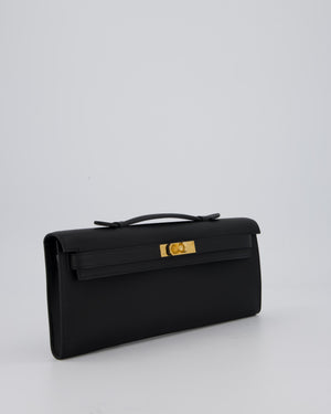 *HOT & RARE* Hermès Kelly Cut Bag in Noir Swift Leather with Gold Hardware