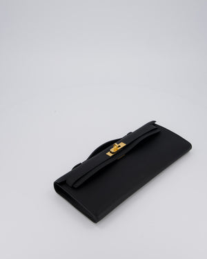 *HOT & RARE* Hermès Kelly Cut Bag in Noir Swift Leather with Gold Hardware