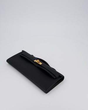 *HOT & RARE* Hermès Kelly Cut Bag in Noir Swift Leather with Gold Hardware