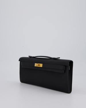 *HOT & RARE* Hermès Kelly Cut Bag in Noir Swift Leather with Gold Hardware