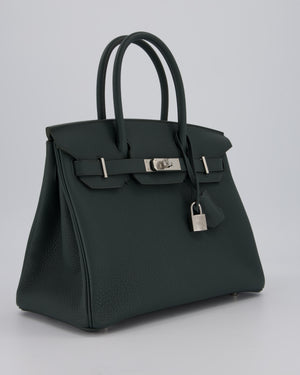 Hermès Birkin 30 Retourne Bag in Vert Mangrove Togo Leather with Palladium Hardware