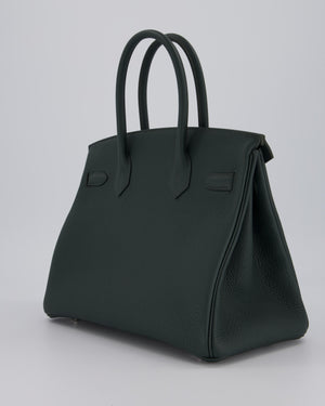 Hermès Birkin 30 Retourne Bag in Vert Mangrove Togo Leather with Palladium Hardware