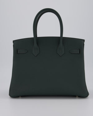 Hermès Birkin 30 Retourne Bag in Vert Mangrove Togo Leather with Palladium Hardware