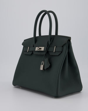 Hermès Birkin 30 Retourne Bag in Vert Mangrove Togo Leather with Palladium Hardware