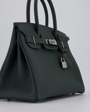 Hermès Birkin 30 Retourne Bag in Vert Mangrove Togo Leather with Palladium Hardware