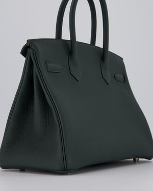 Hermès Birkin 30 Retourne Bag in Vert Mangrove Togo Leather with Palladium Hardware