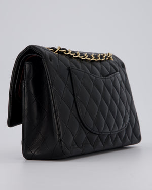 Chanel Black Classic Medium Double Flap Bag in Lambskin Leather with Gold Hardware