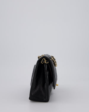 Chanel Black Classic Medium Double Flap Bag in Lambskin Leather with Gold Hardware