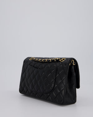 Chanel Black Classic Medium Double Flap Bag in Lambskin Leather with Gold Hardware