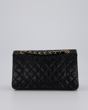 Chanel Black Classic Medium Double Flap Bag in Lambskin Leather with Gold Hardware