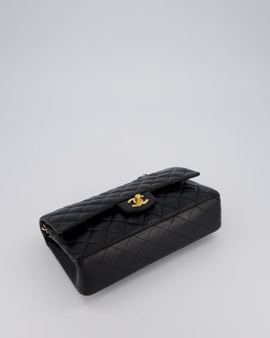 Chanel Black Classic Medium Double Flap Bag in Lambskin Leather with Gold Hardware