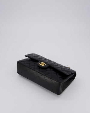 Chanel Black Classic Medium Double Flap Bag in Lambskin Leather with Gold Hardware
