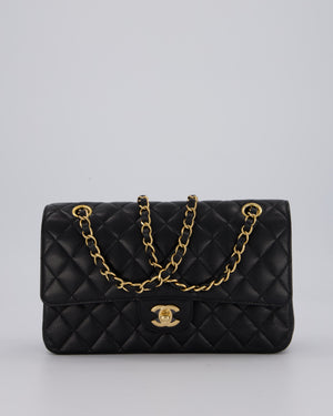 Chanel Black Classic Medium Double Flap Bag in Caviar Leather with Gold Hardware