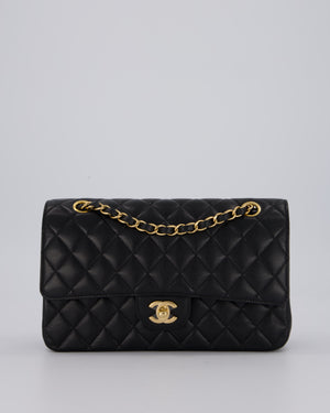 Chanel Black Classic Medium Double Flap Bag in Caviar Leather with Gold Hardware