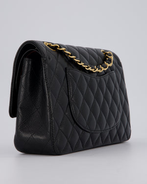 Chanel Black Classic Medium Double Flap Bag in Caviar Leather with Gold Hardware