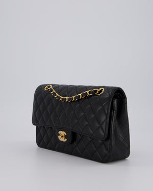 Chanel Black Classic Medium Double Flap Bag in Caviar Leather with Gold Hardware