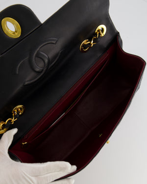 Chanel Vintage XL Maxi Single Flap Bag in Black Lambskin Leather with 24K Gold Hardware