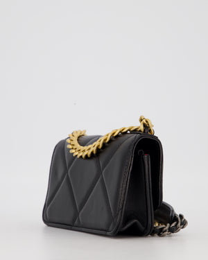 Chanel 19 Black Wallet On Chain in Lambskin Leather with Mixed Gold Hardware
