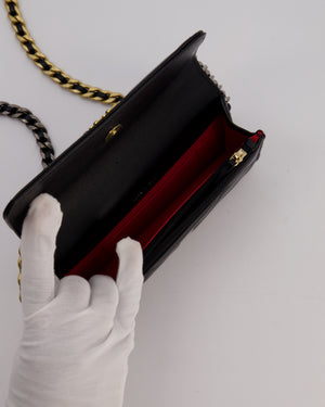 Chanel 19 Black Wallet On Chain in Lambskin Leather with Mixed Gold Hardware