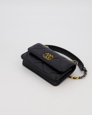 Chanel 19 Black Wallet On Chain in Lambskin Leather with Mixed Gold Hardware