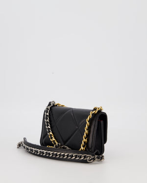 Chanel 19 Black Wallet On Chain in Lambskin Leather with Mixed Gold Hardware