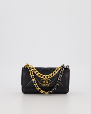 Chanel 19 Black Wallet On Chain in Lambskin Leather with Mixed Gold Hardware
